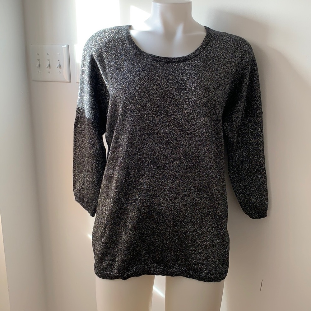 Holiday Blouse Black and Silver